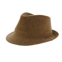 Brown leather trilby hat Reference: 5451 | Traclet Hat Shop
