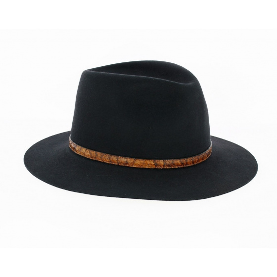 Banjo Patterson Black Fur Felt Hat - Akubra Banjo Patterson Black Fur Felt Hat - Akubra