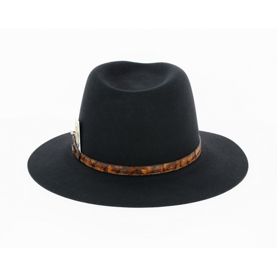 Banjo Patterson Black Fur Felt Hat - Akubra Banjo Patterson Black Fur Felt Hat - Akubra