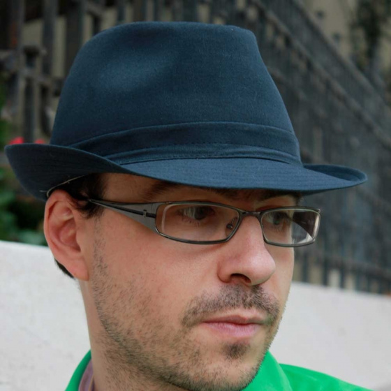 Chapeau trilby Coton Bleu Marine Chapeau trilby Coton Bleu Marine