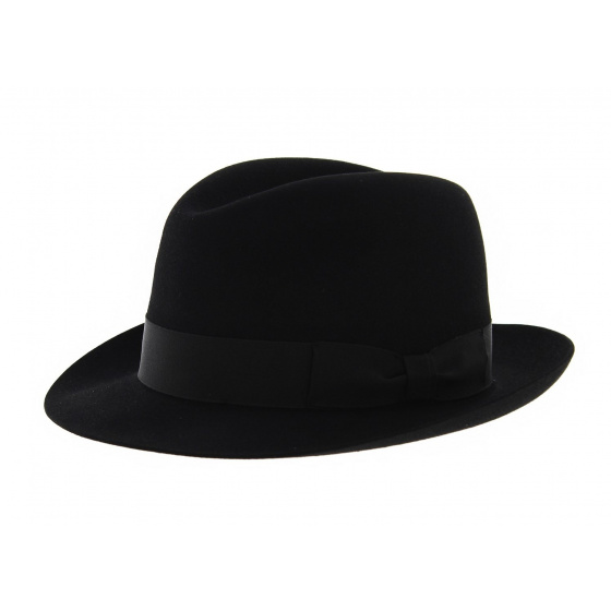 Black Felt Fedora Hat - Tonak