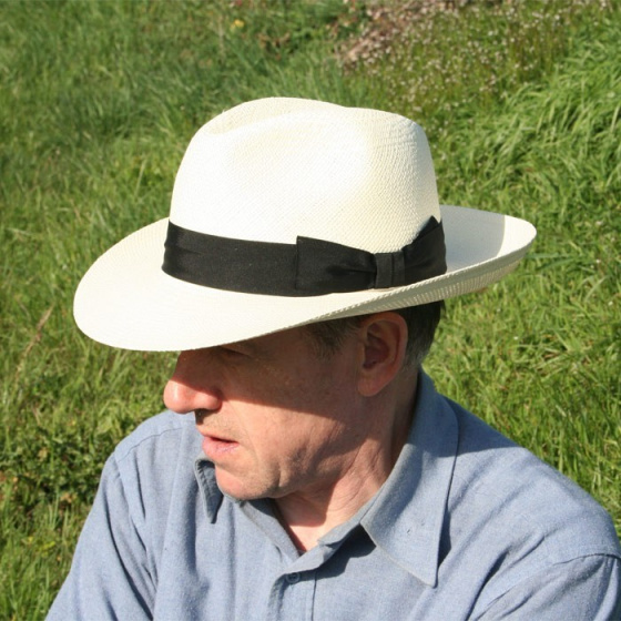 Chapeau-tendance 57 Chapeau style panama noir ruban noir Homme 