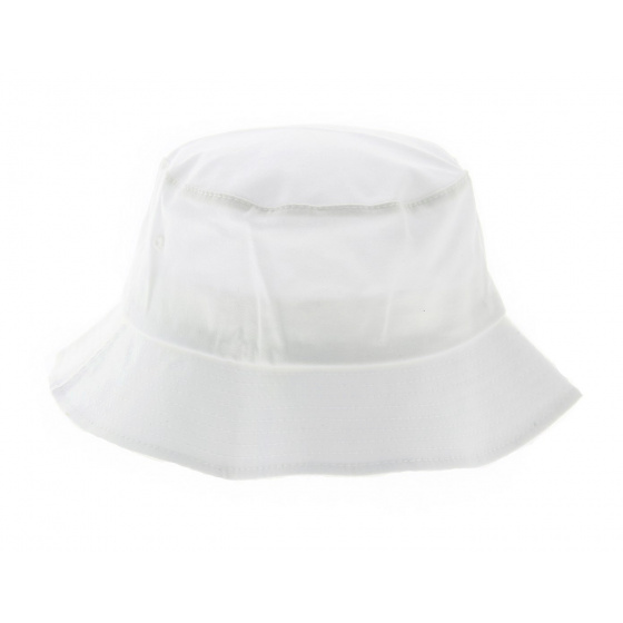White Flexfit Cotton Bucket Hat