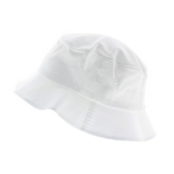 White Flexfit Cotton Bucket Hat