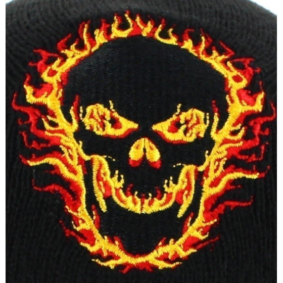 Blackout Skull Beanie - Hot Leathers