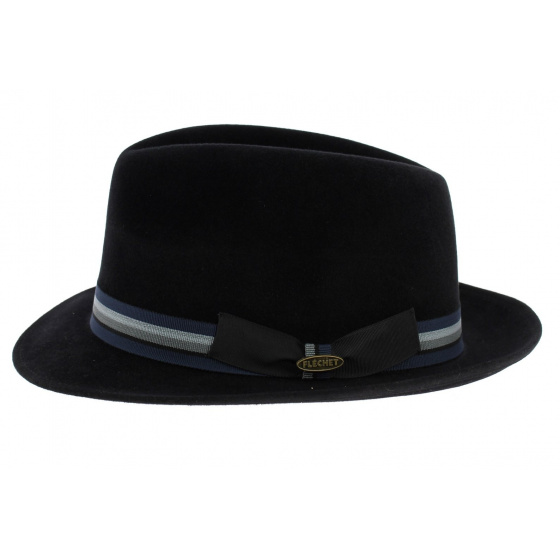 Chapeau Trilby Feutre Poil Noir - Flechet