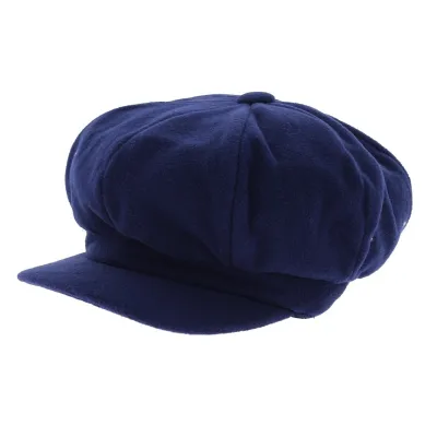 Navy blue fleece newsboy cap Reference: 4244 | Traclet Hatmakers