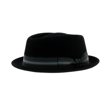 Chapeau porkpie Macadamia Nero feutre laine Reference : 5886 | Chapellerie Traclet