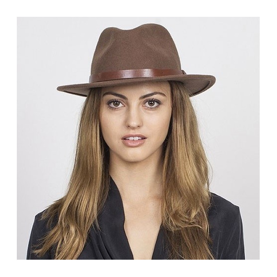 Chapeau Fedora Messer Feutre Laine Camel- Brixton