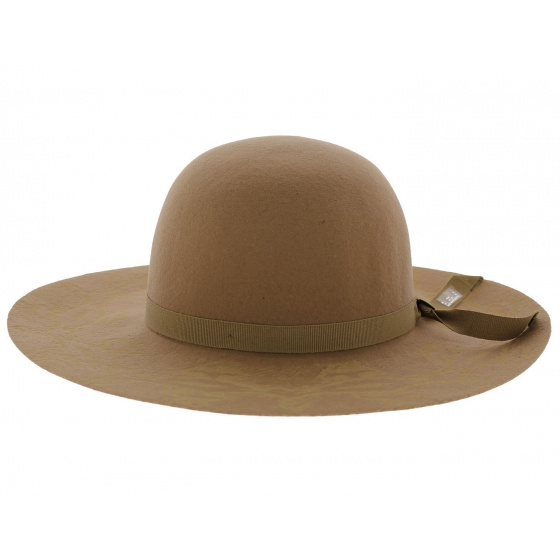 Wool wide-brimmed hat - Terracotta