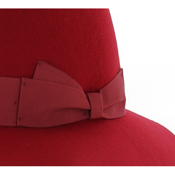 Hemera Felt Wide Brim Hat - Red