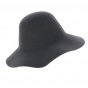Gray Wool Felt Garbo Wide-Brimmed Hat - No Hats