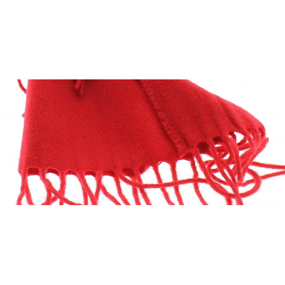 Red Wool Scarf Made In France - Traclet Red Wool Scarf Made In France - Traclet