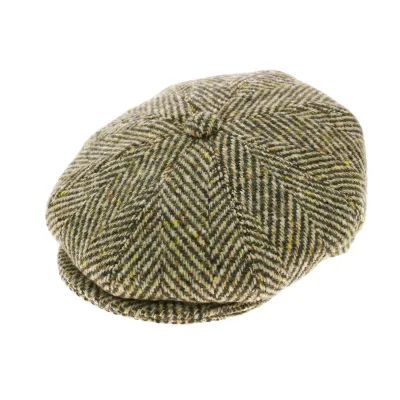 8-panel Irish cap Green / Beige Reference: 6130 | Traclet Hat Shop