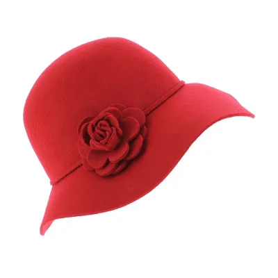 Capeline Feutre laine Rouge - Traclet Reference : 6145 | Chapellerie Traclet