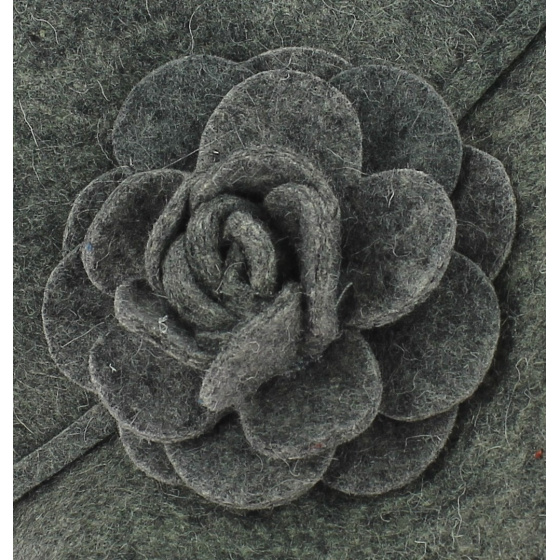 Gray Wool Felt Wide-Brim Hat - Traclet