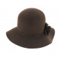 Brown Wool Felt Wide-Brimmed Hat - Traclet