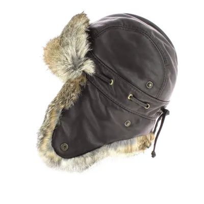 Chapka Ingo lapin cuir - Gena Reference : 309 | Chapellerie Traclet