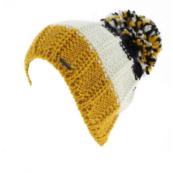 Tricolor Pom-Pom Beanie - Wegener
