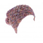 Long pompom beanie courchevel Old Rose