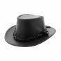 Chapeau Australien Highlander Cuir UPF50+ Noir - Jacaru