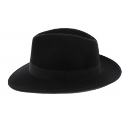 Chapeau Fedora Feutre Laine Noir Imperméable - Traclet