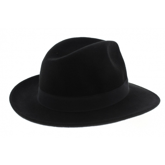 back hat felt wool black