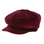 Burgundy Velvet Newsboy Cap - Traclet
