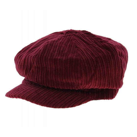 Burgundy Velvet Newsboy Cap - Traclet