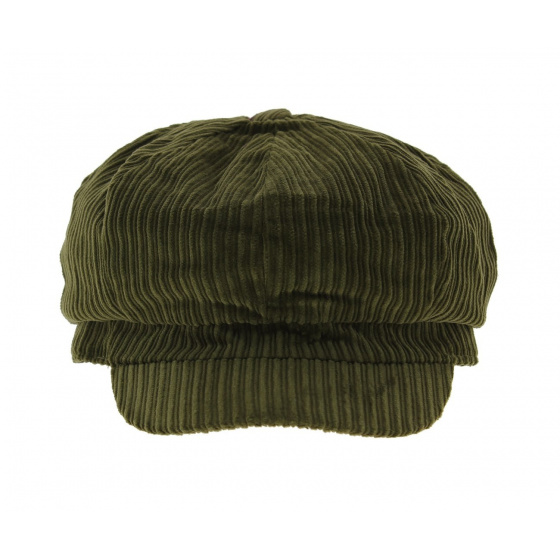 Velvet newsboy cap - Khaki