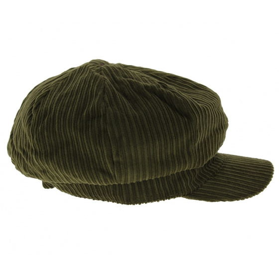 Velvet newsboy cap - Khaki