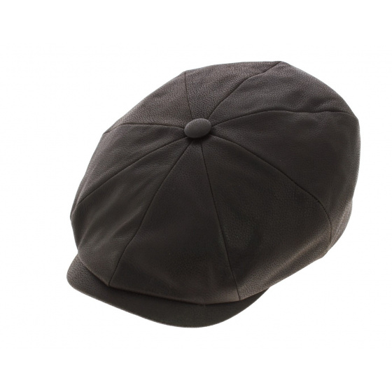 Brown kid leather Hatteras cap - Stetson