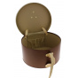 Brown leather hat box - Traclet