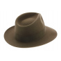 Taupe Rabbit Fur Felt Fedora Hat - Traclet