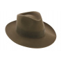Taupe Rabbit Fur Felt Fedora Hat - Traclet
