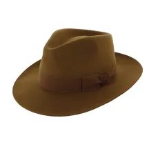 Chapeau Fédora Feutre Poil De Lapin Camel - Traclet