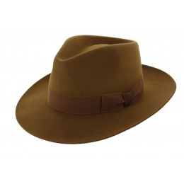 Camel Rabbit Fur Felt Fedora Hat - Traclet