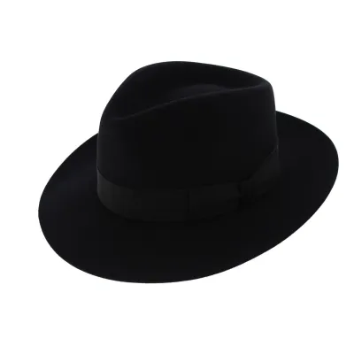 Black Rabbit Fur Felt Fedora Hat - Traclet Reference: 6390 | Traclet Hatmakers