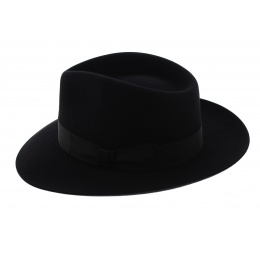 Fédora Hat Black Rabbit Felt - Traclet