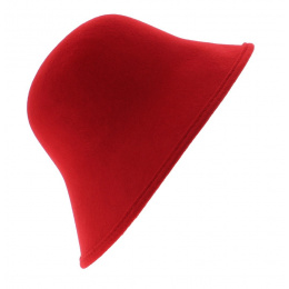 Chapeau Cloche Multi-Formes Feutre laine Rouge - Scala