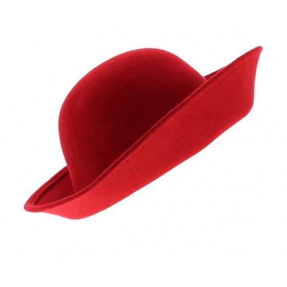 Multi-Shape Cloche Hat in Red Wool Felt - Scala
