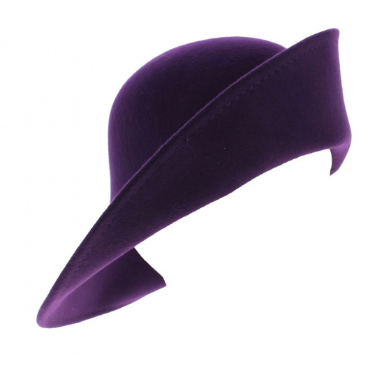 Chapeau Cloche Multi-Formes Feutre laine Prune - Scala Chapeau Cloche Multi-Formes Feutre laine Prune - Scala