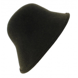 Multi-Shape Cloche Hat Wool Felt Olive - Scala
