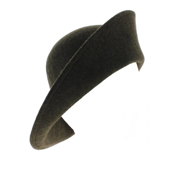 Chapeau Cloche Multi-Formes Feutre laine Olive - Scala Chapeau Cloche Multi-Formes Feutre laine Olive - Scala