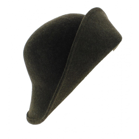 Multi-Shape Cloche Hat Wool Felt Olive - Scala