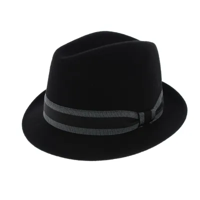 Chapeau trilby Jazzy Feutre laine noir - Aussie Apparel Reference : 6402 | Chapellerie Traclet