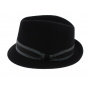 Black Wool Felt Jazzy Trilby Hat - Aussie Apparel