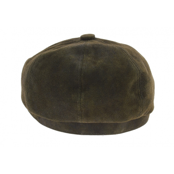 Casquette Hatteras Newsboy Cuir Kaki - Aussie Apparel