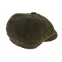 Newsboy olive leather hatteras cap - Aussie Apparel