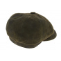 Khaki Leather Hatteras Newsboy Cap - Aussie Apparel